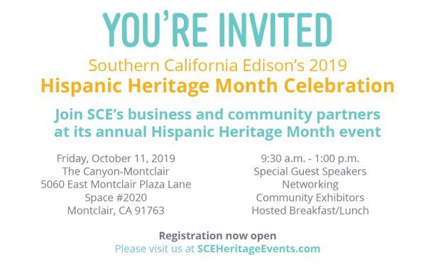 SCE’s 9th Annual Hispanic Heritage Month | October 11, 2019 • Montclair, CA